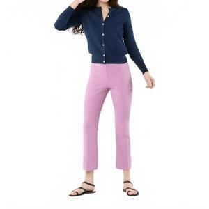 NEW ANN MASHBURN faye flare cropped pant in orchid stretch twill
